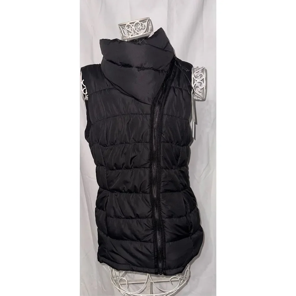NEW WITH TAGS Workshop Republic Clothing BLACK Puffer Vest Gold Zipper Size Medi